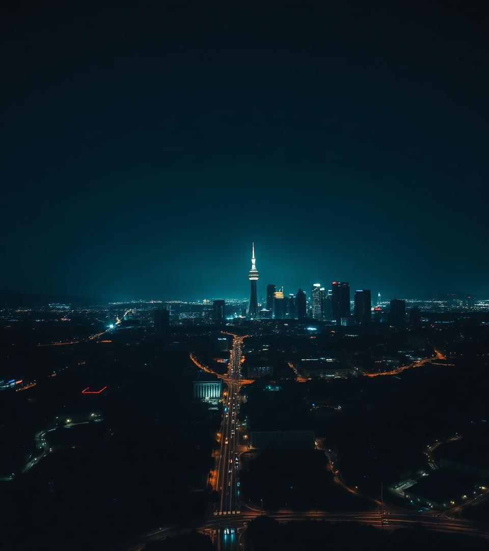 Johannesburg skyline at night, S.O.M. (Pty) Ltd's African commerce base